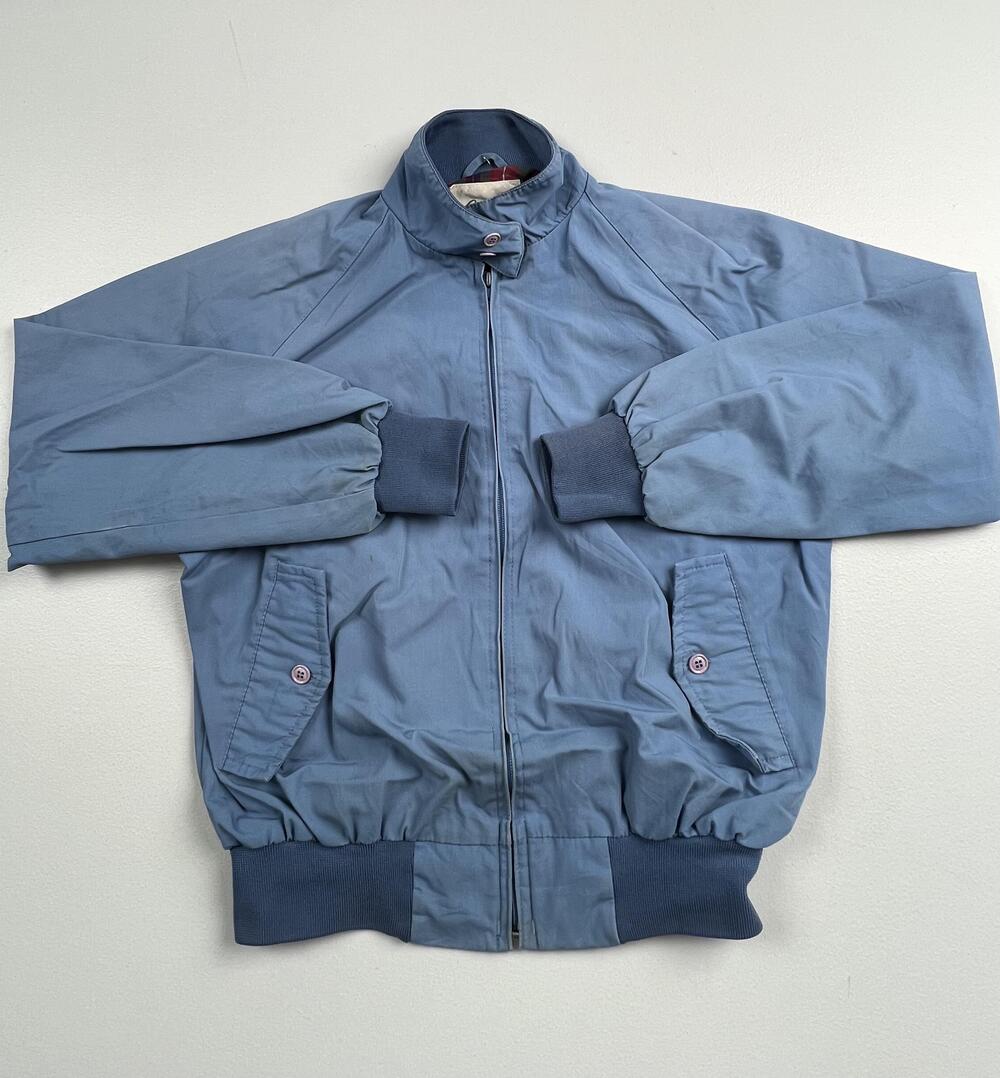 Vintage Arnie Jacket Mens Medium Blue Bomber Full Zip Plaid Golf Hong Kong